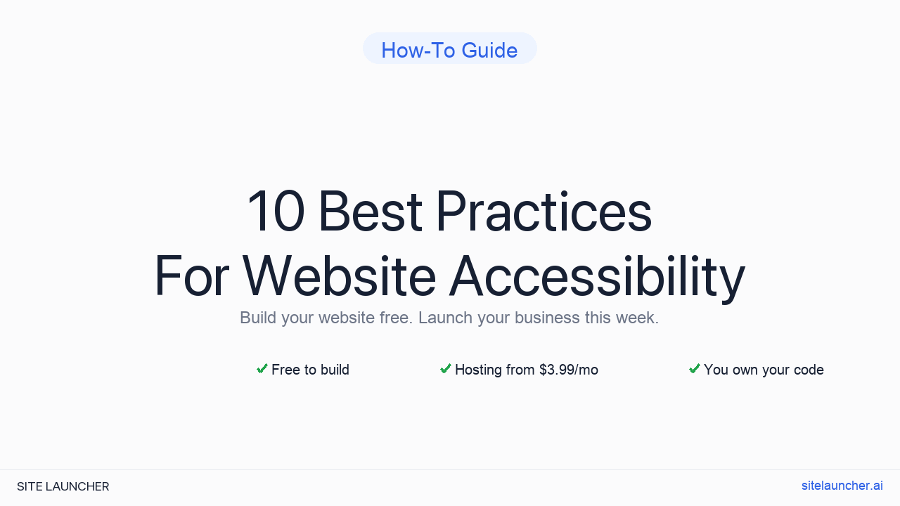 10 Best Practices For Website Accessibility