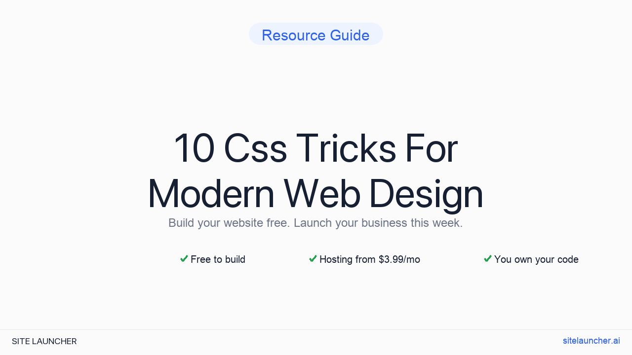 10 Css Tricks For Modern Web Design