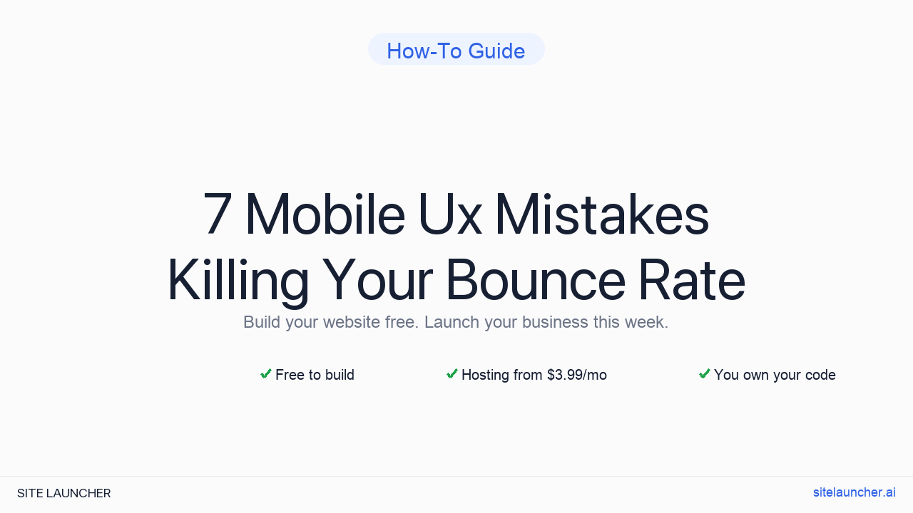 7 Mobile Ux Mistakes Killing Your Bounce Rate
