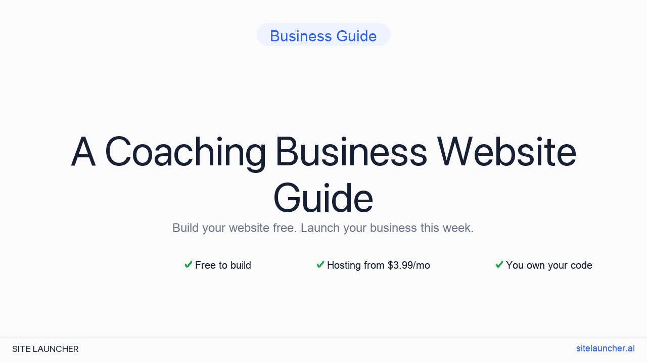 Website For A Coaching Business