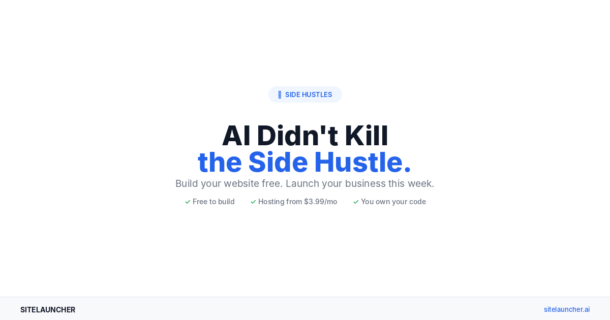 AI Didn’t Kill the Side Hustle — It Made It Real
