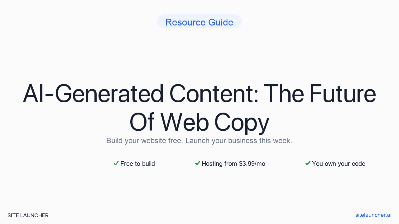 AI-Generated Content: The Future Of Web Copy