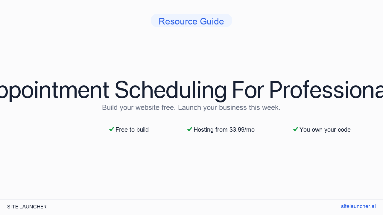 Appointment Scheduling For Professionals
