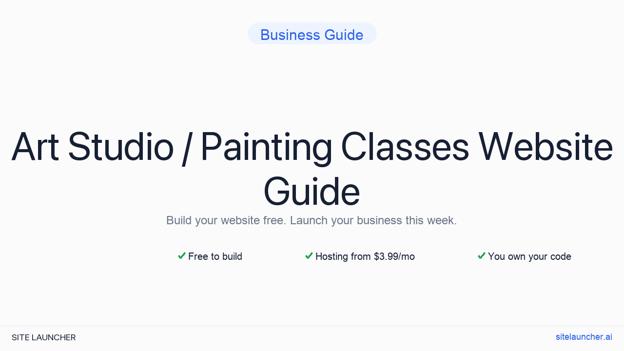 How to Build a Website for Your Art Studio / Painting Classes (Free, Fast, and Professional)