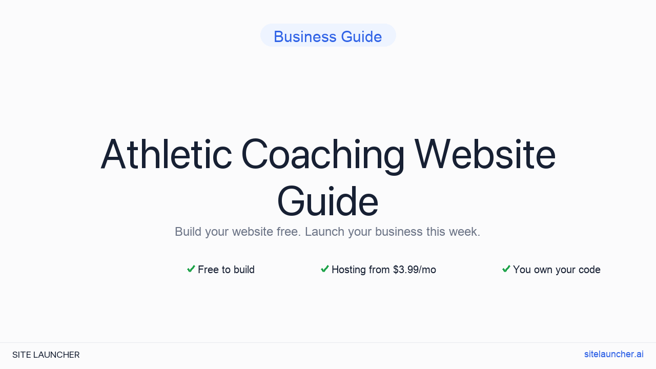 Website For Athletic Coaching