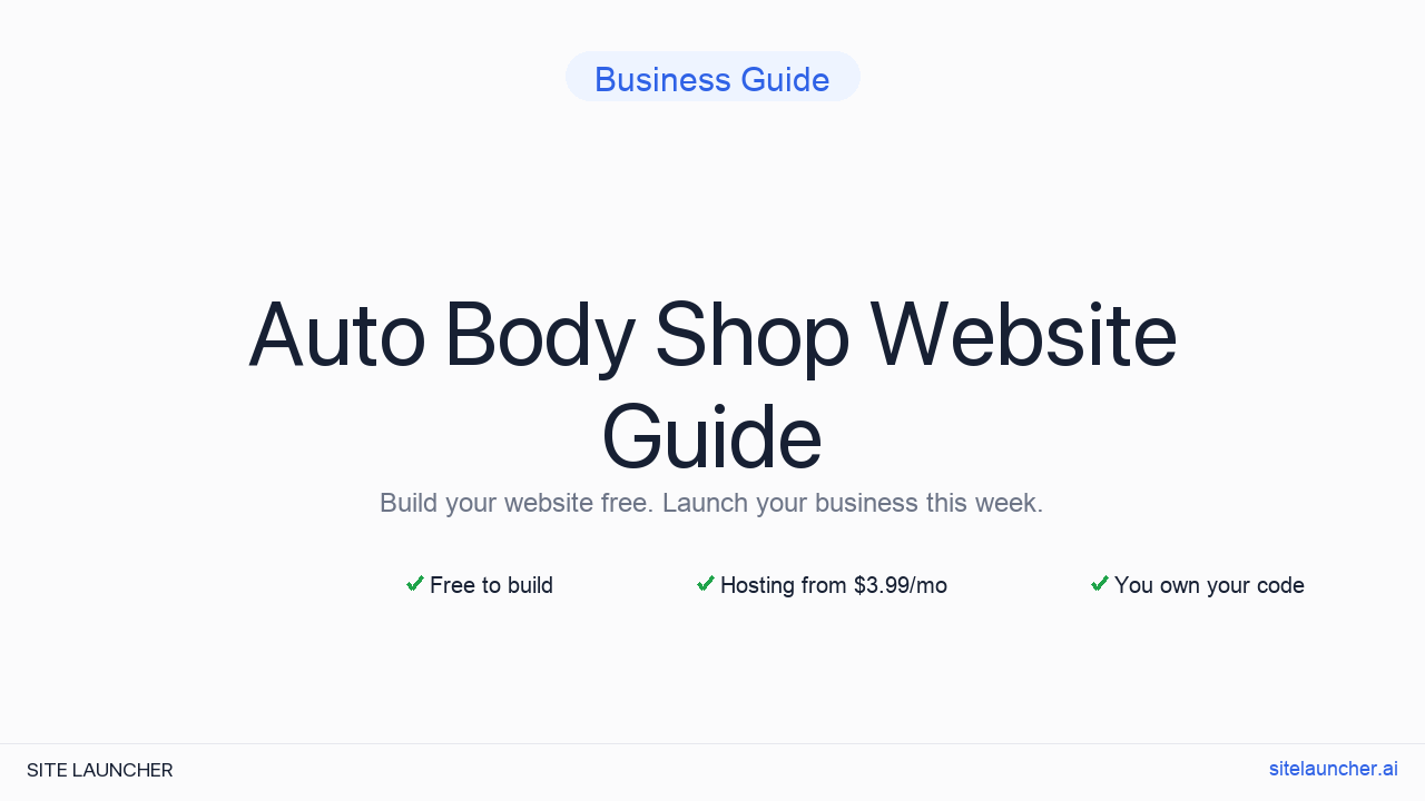 How to Build a Website for Your Auto Body Shop (Free, Fast, and Professional)