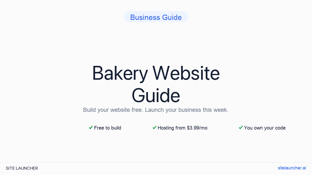 How to Build a Website for Your Bakery (Free, Fast, and Professional)