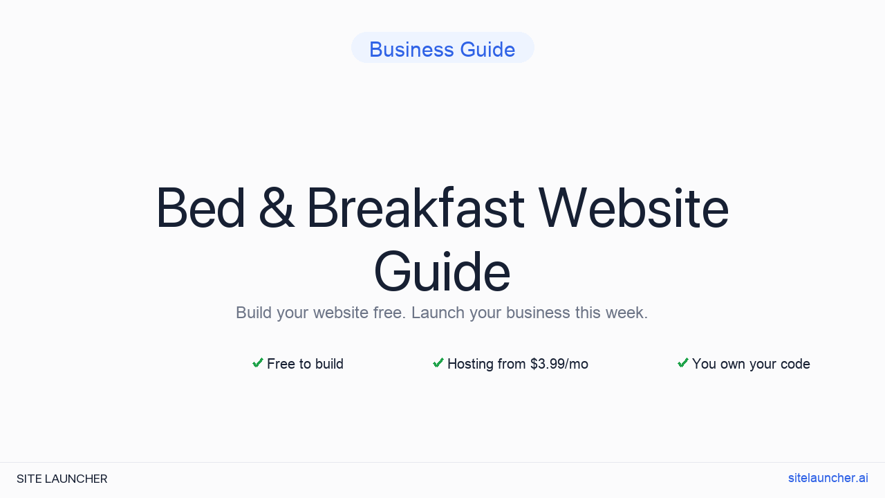 How to Build a Website for Your Bed & Breakfast (Free, Fast, and Professional)