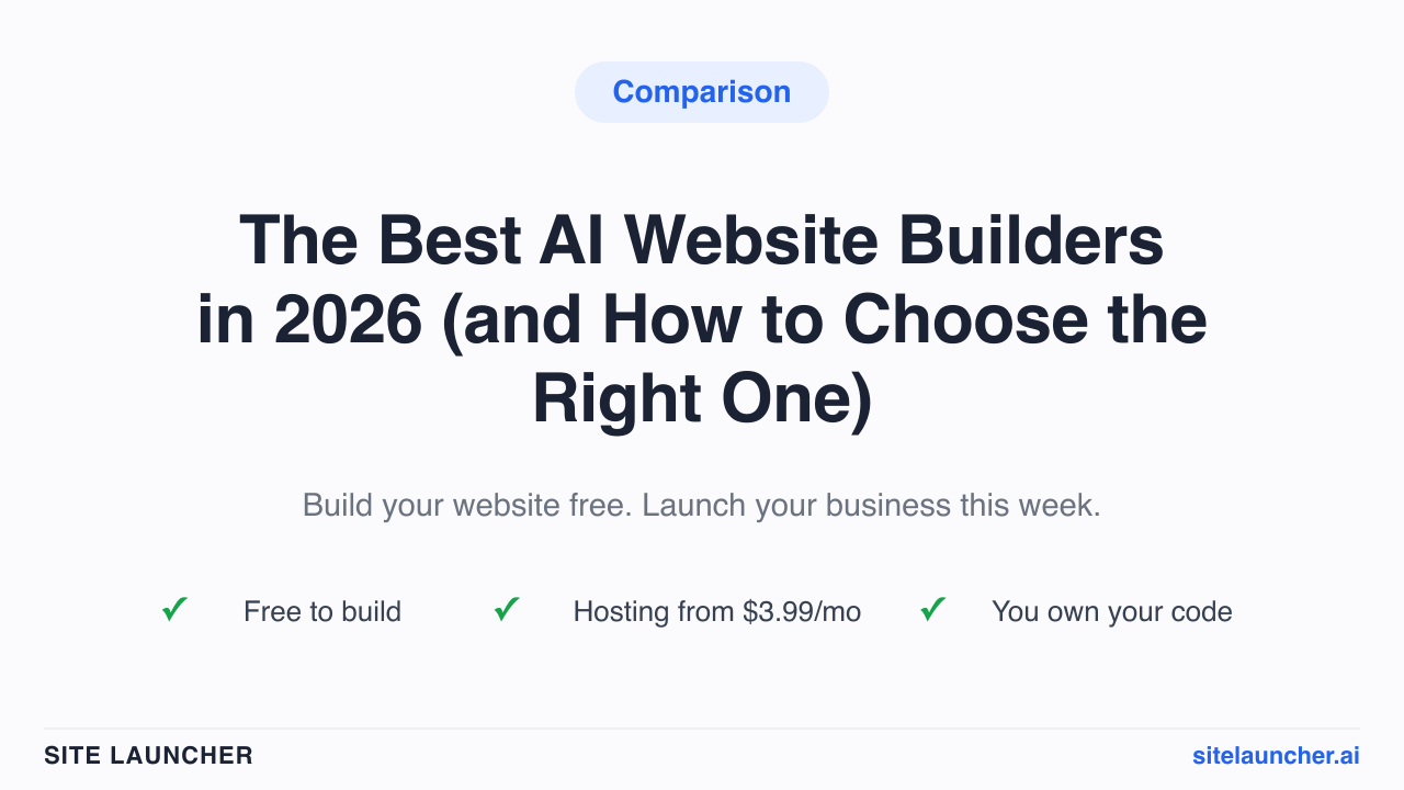 The Best AI Website Builders in 2026 (and How to Choose the Right One)