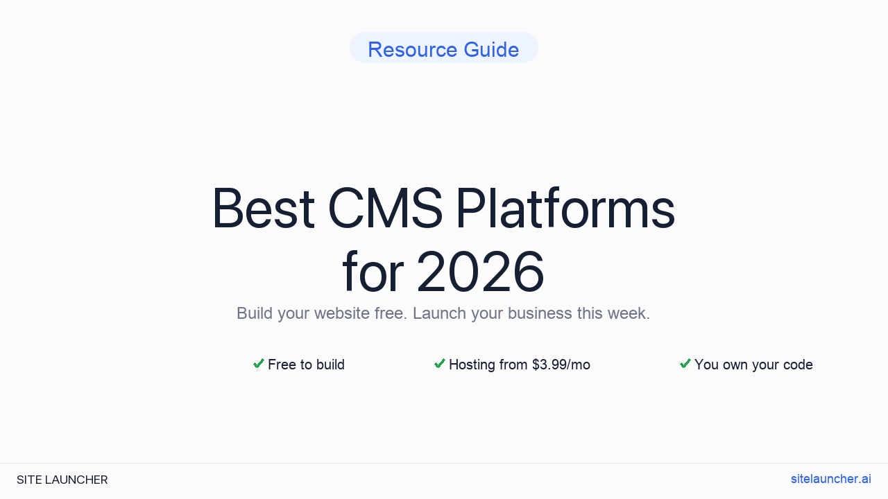 Best CMS Platforms for 2026