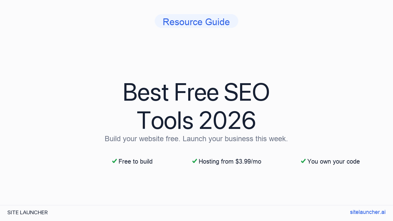 Best Free SEO Tools 2026