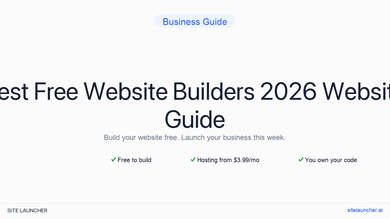 Best Free Website Builders 2026