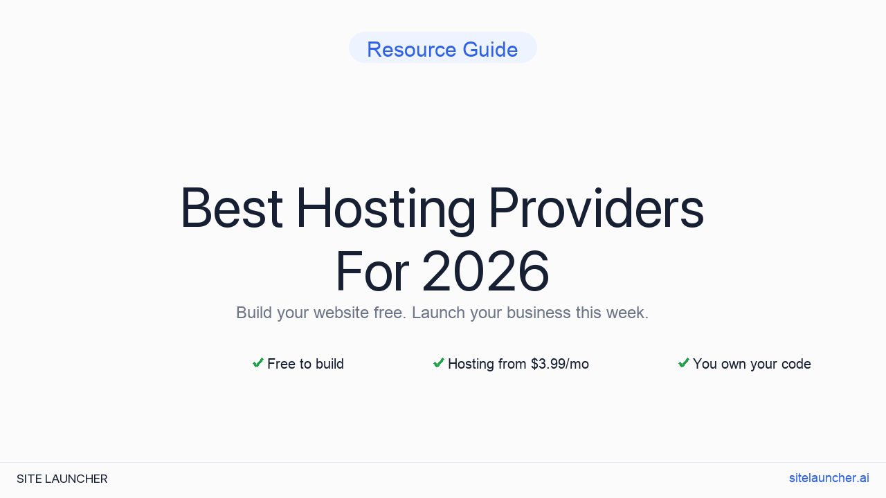 Best Hosting Providers For 2026