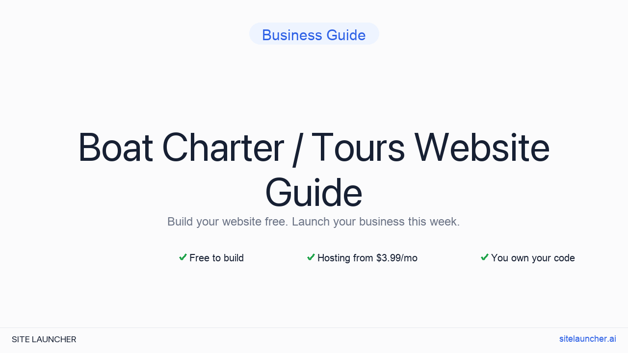 How to Build a Website for Your Boat Charter / Tours (Free, Fast, and Professional)