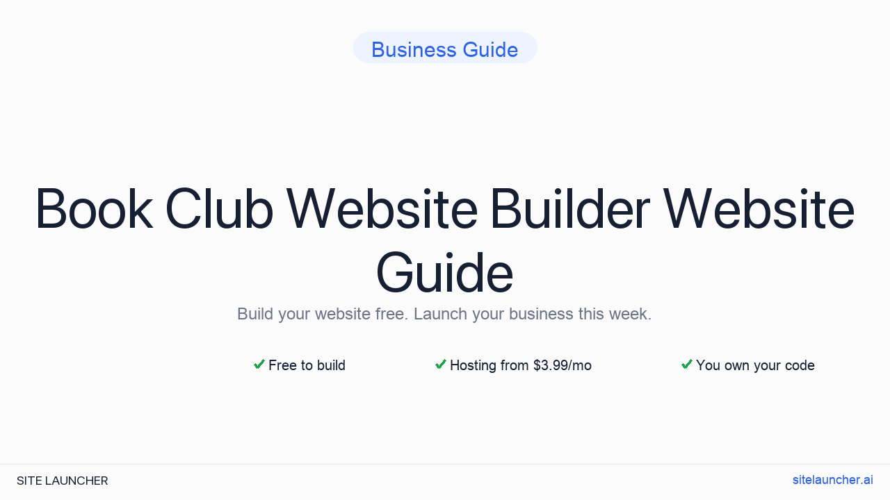Book Club Website Builder
