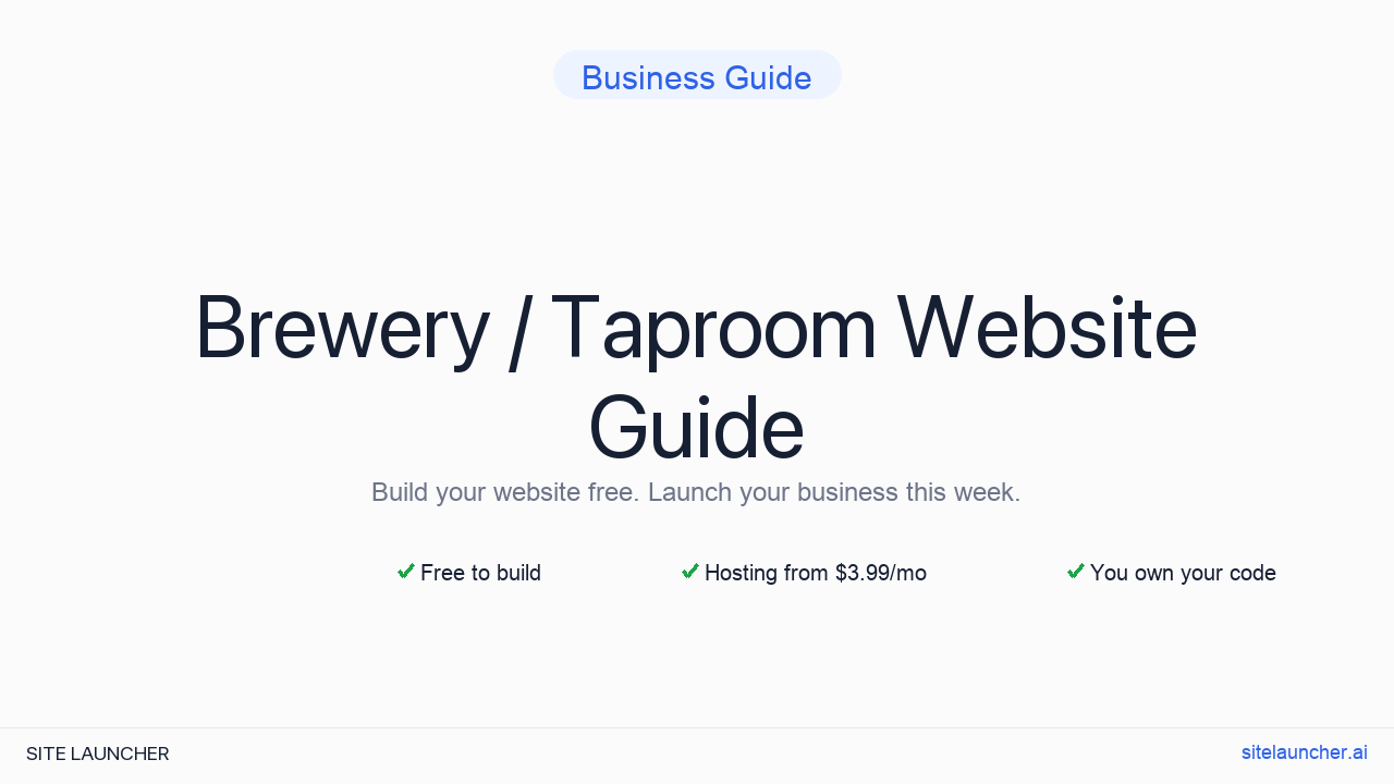 How to Build a Website for Your Brewery / Taproom (Free, Fast, and Professional)