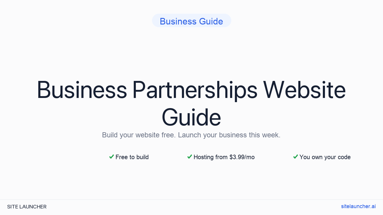 Website For Business Partnerships