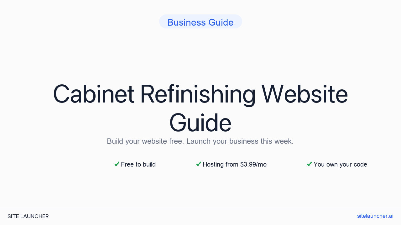 How to Build a Website for Your Cabinet Refinishing (Free, Fast, and Professional)