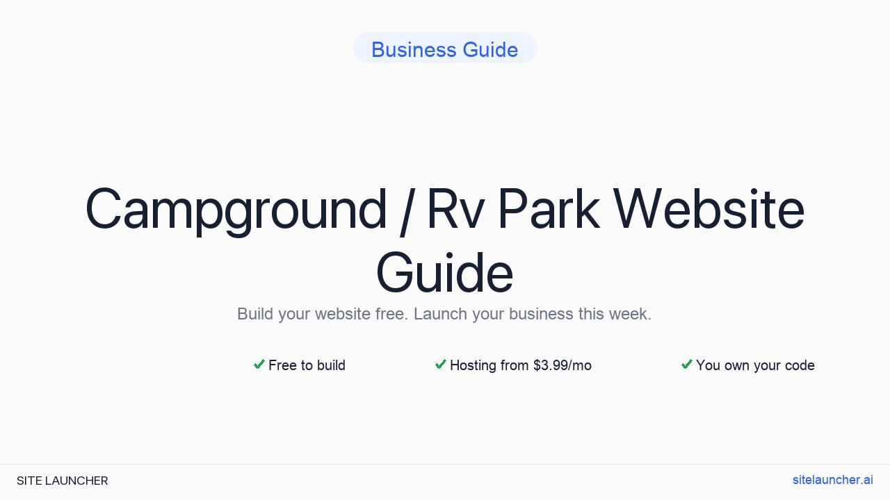 How to Build a Website for Your Campground / RV Park (Free, Fast, and Professional)