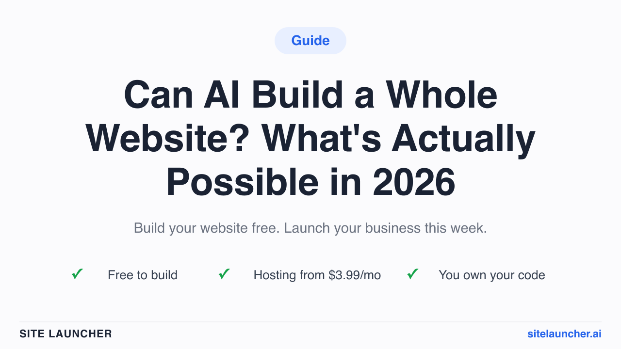 Can AI Build a Whole Website? What's Actually Possible in 2026