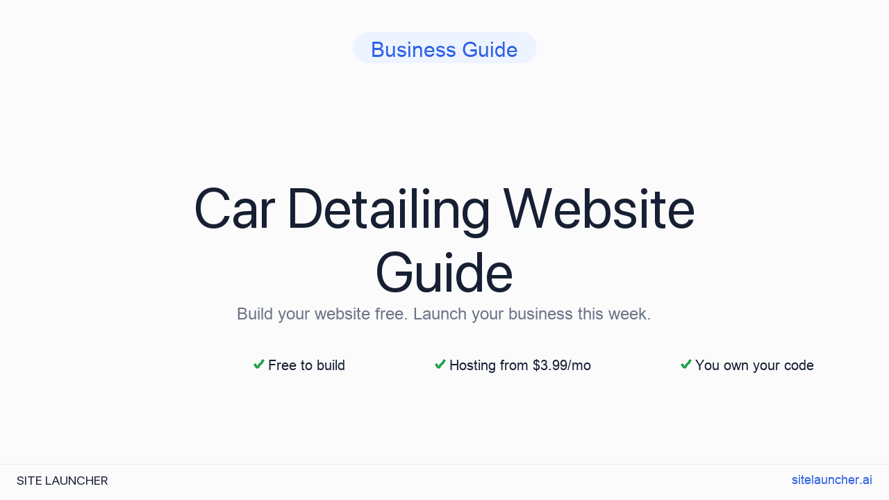 How to Build a Website for Your Car Detailing (Free, Fast, and Professional)