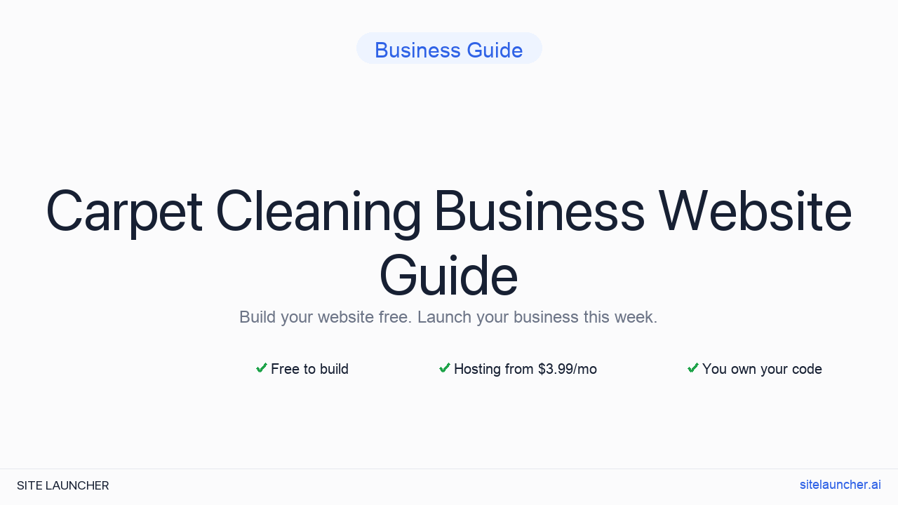 How to Build a Website for Your Carpet Cleaning Business (Free, Fast, and Professional)