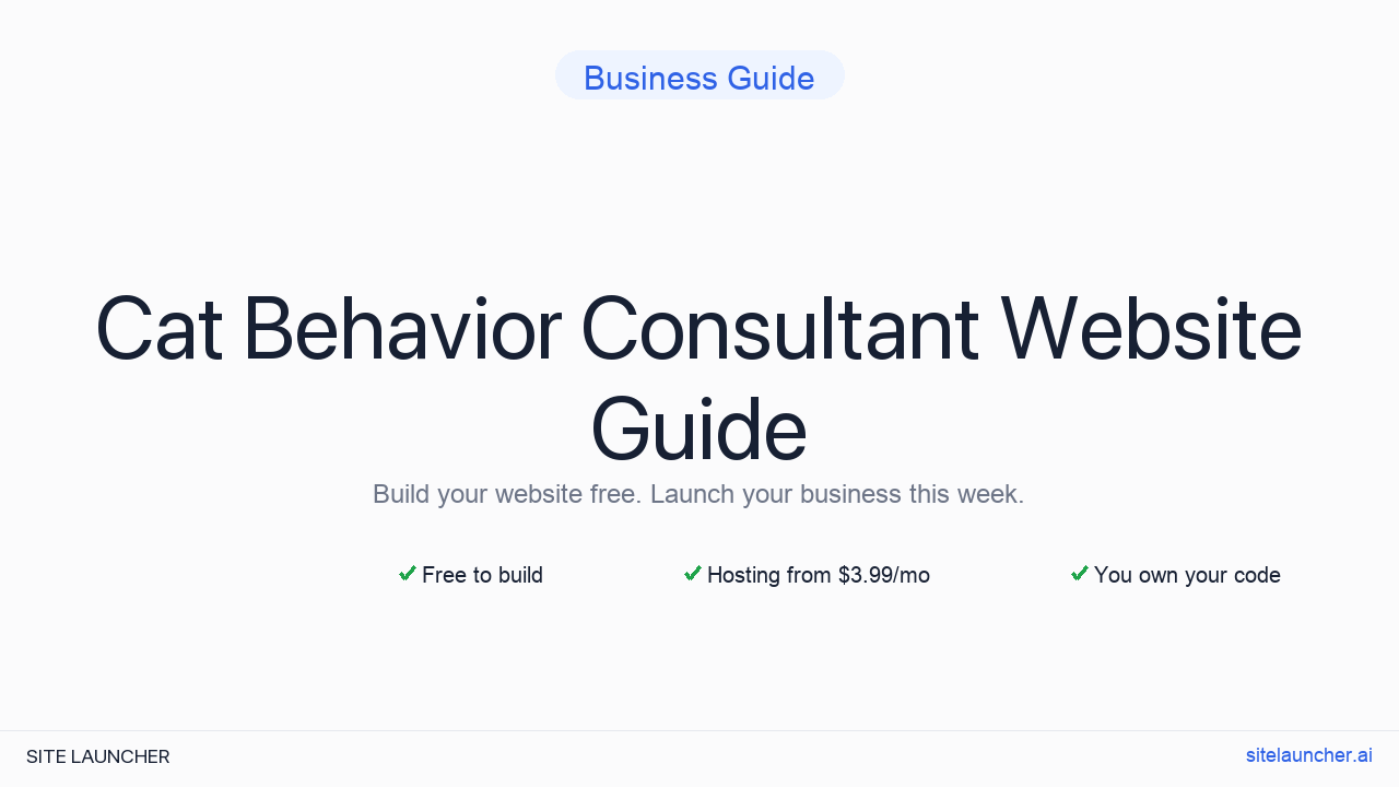 How to Build a Website for Your Cat Behavior Consultant (Free, Fast, and Professional)