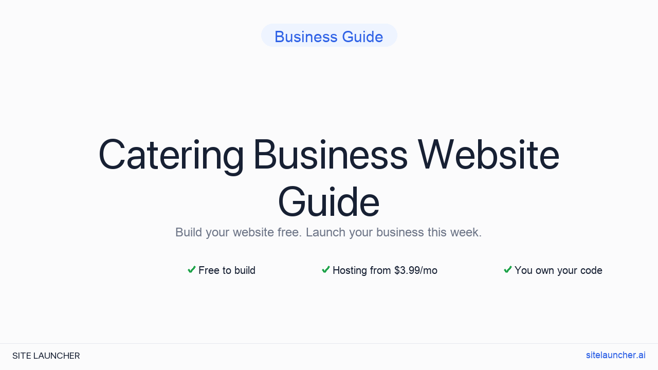 How to Build a Website for Your Catering Business (Free, Fast, and Professional)