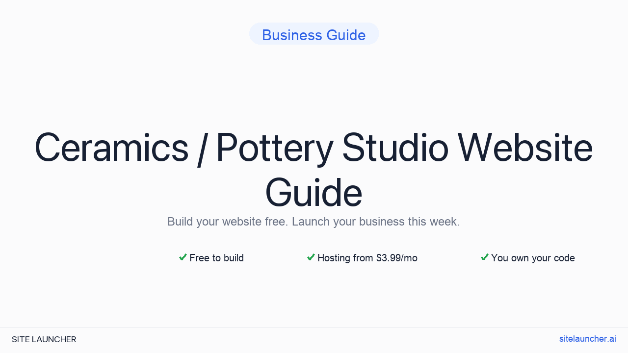 How to Build a Website for Your Ceramics / Pottery Studio (Free, Fast, and Professional)