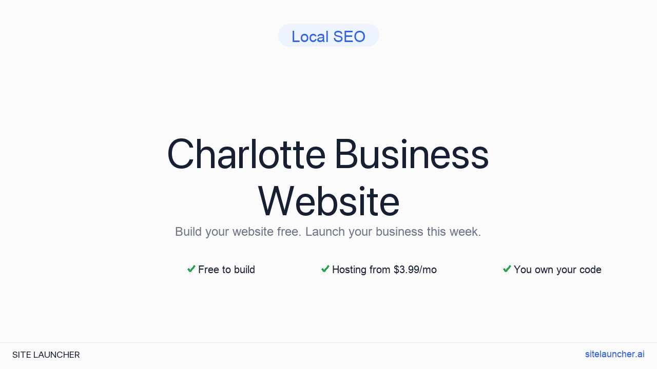 How to Build a Website for Your Charlotte Business (Free and Fast)