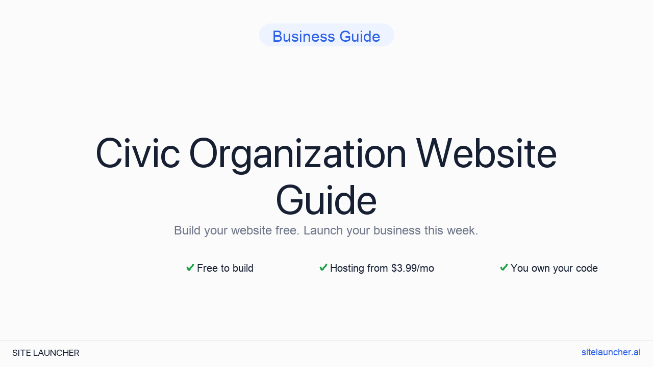 Website For Civic Organization