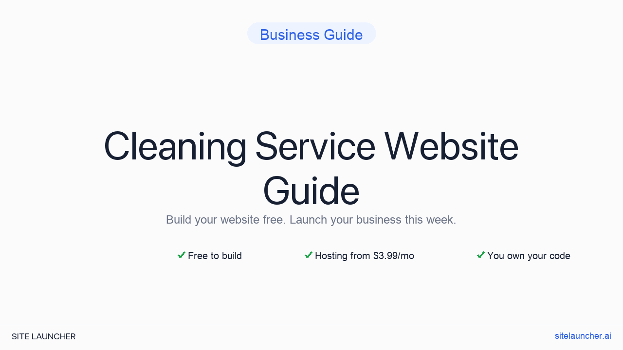 How to Build a Website for Your Cleaning Service (Free, Fast, and Professional)
