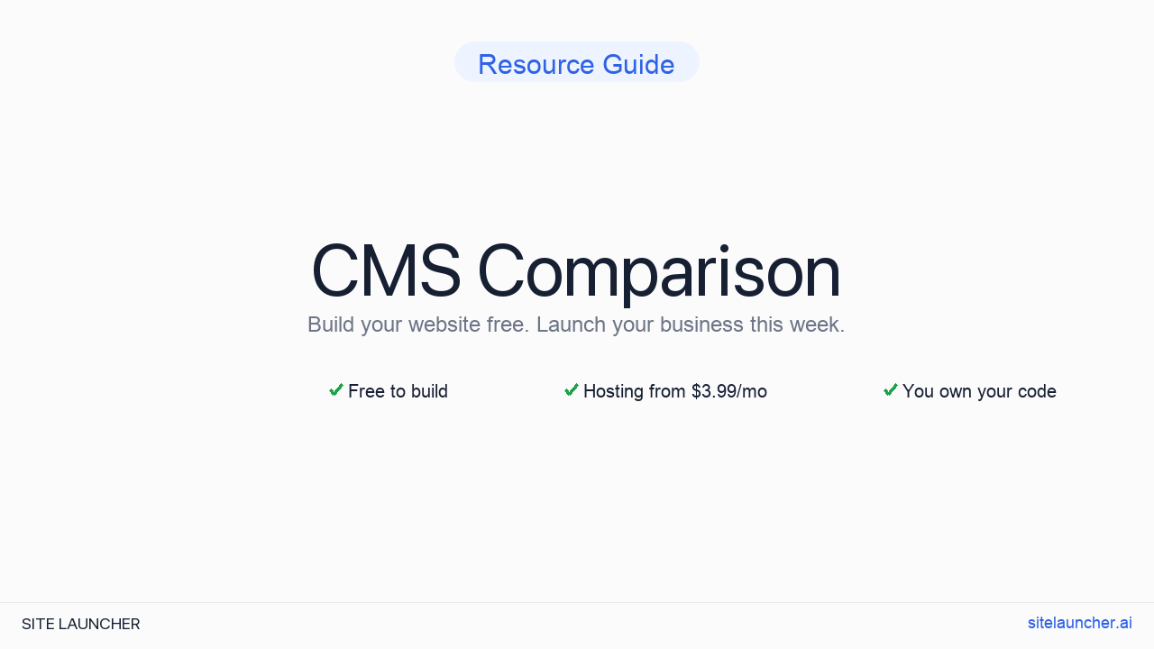 CMS Comparison
