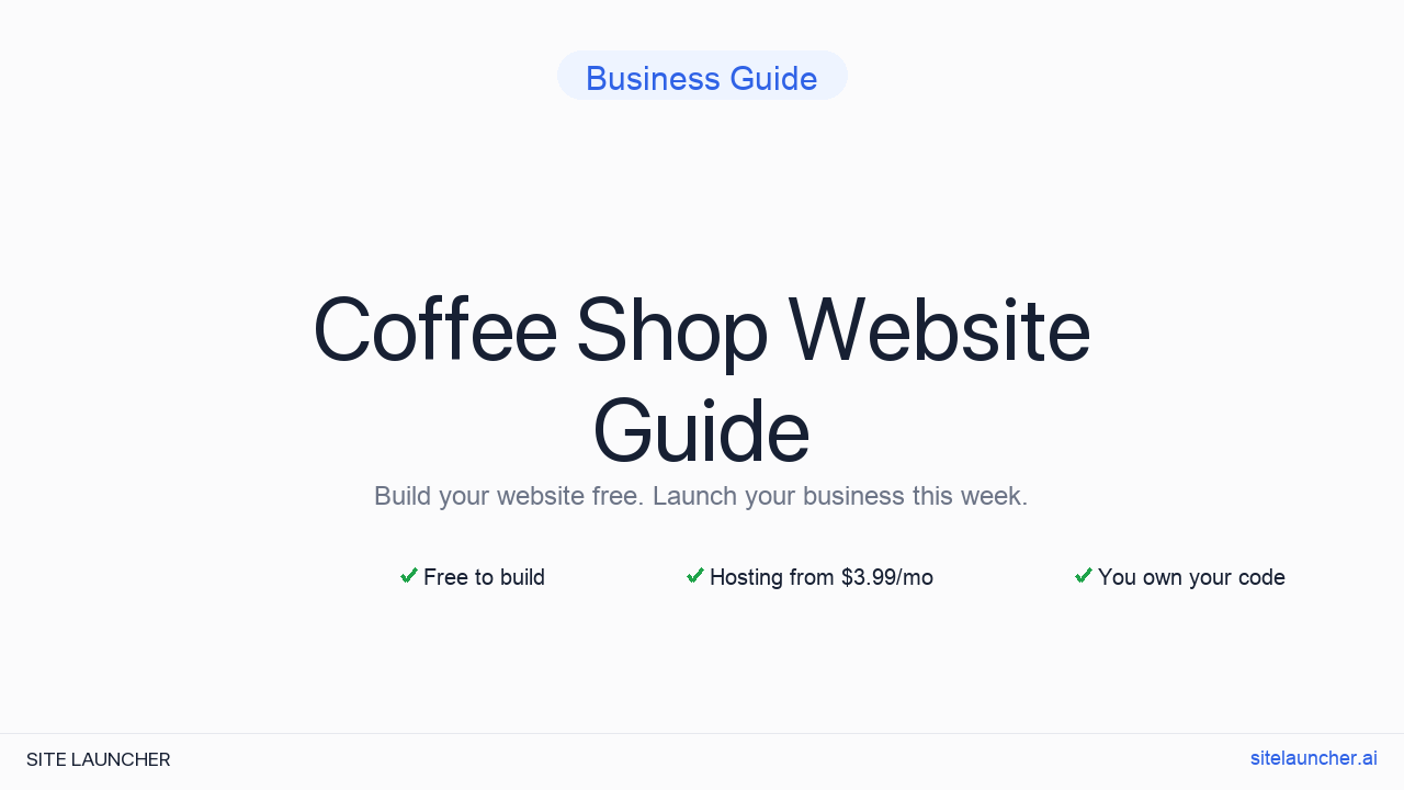 How to Build a Website for Your Coffee Shop (Free, Fast, and Professional)