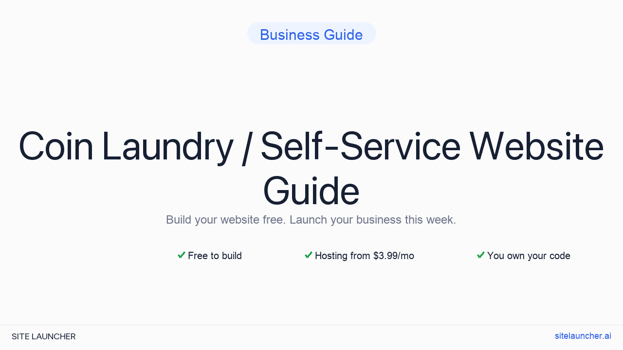 How to Build a Website for Your Coin Laundry / Self-Service (Free, Fast, and Professional)