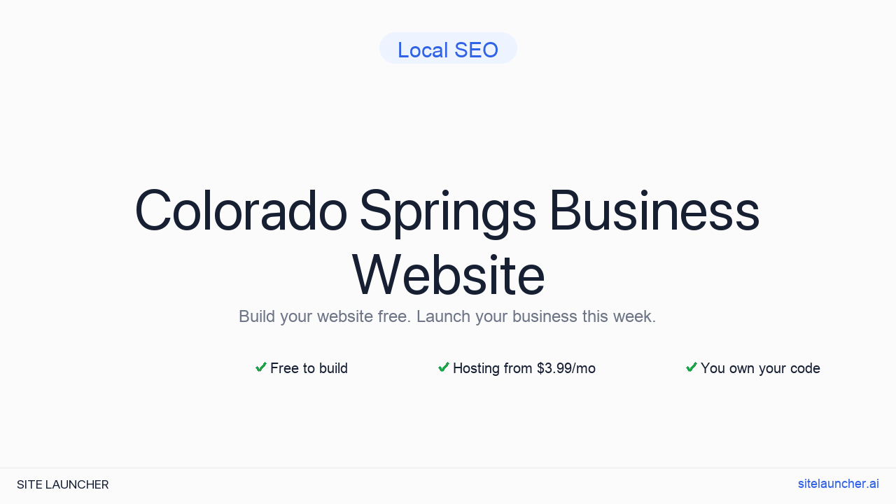 How to Build a Website for Your Colorado Springs Business (Free and Fast)