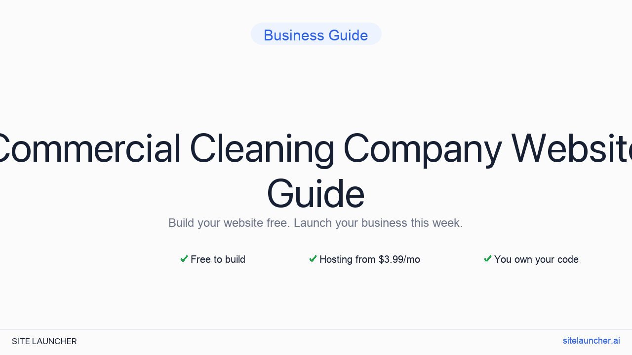 How to Build a Website for Your Commercial Cleaning Company (Free, Fast, and Professional)