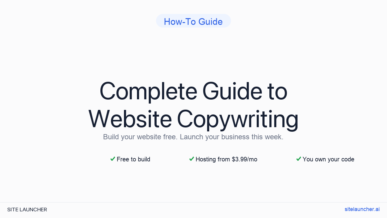 Complete Guide to Website Copywriting