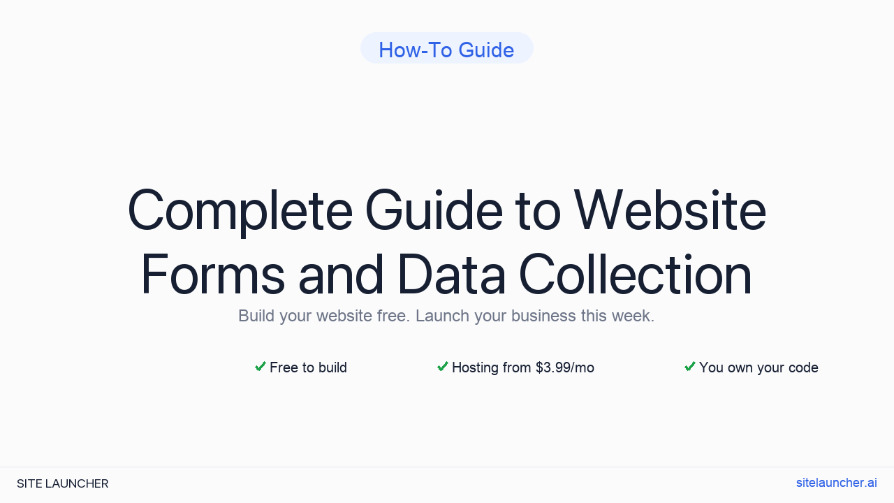Complete Guide to Website Forms and Data Collection