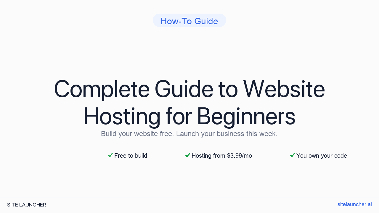 Complete Guide to Website Hosting for Beginners