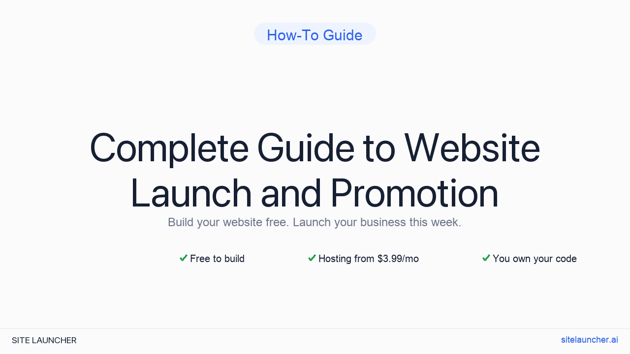 Complete Guide to Website Launch and Promotion