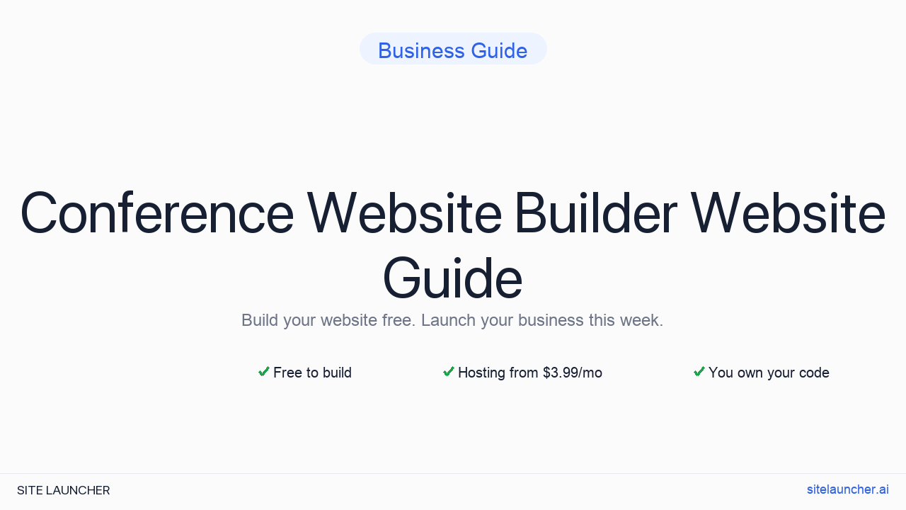 Conference Website Builder