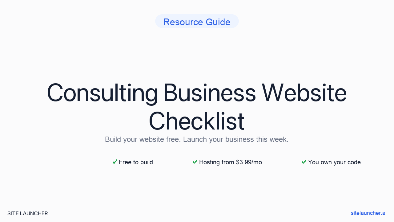 Consulting Business Website Checklist