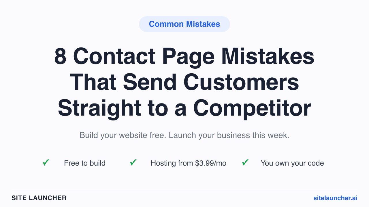 8 Contact Page Mistakes That Send Customers Straight to a Competitor