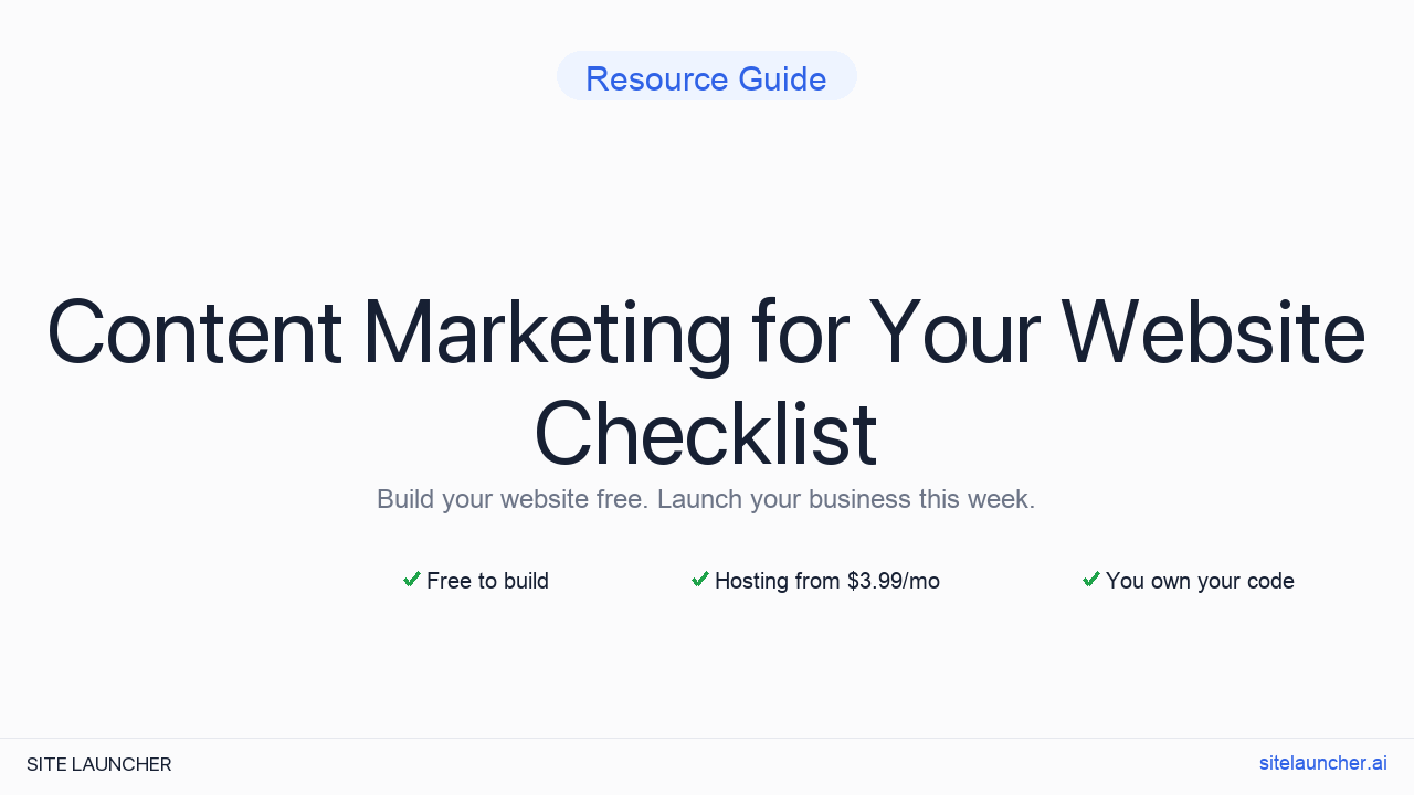 Content Marketing Checklist for Your Website