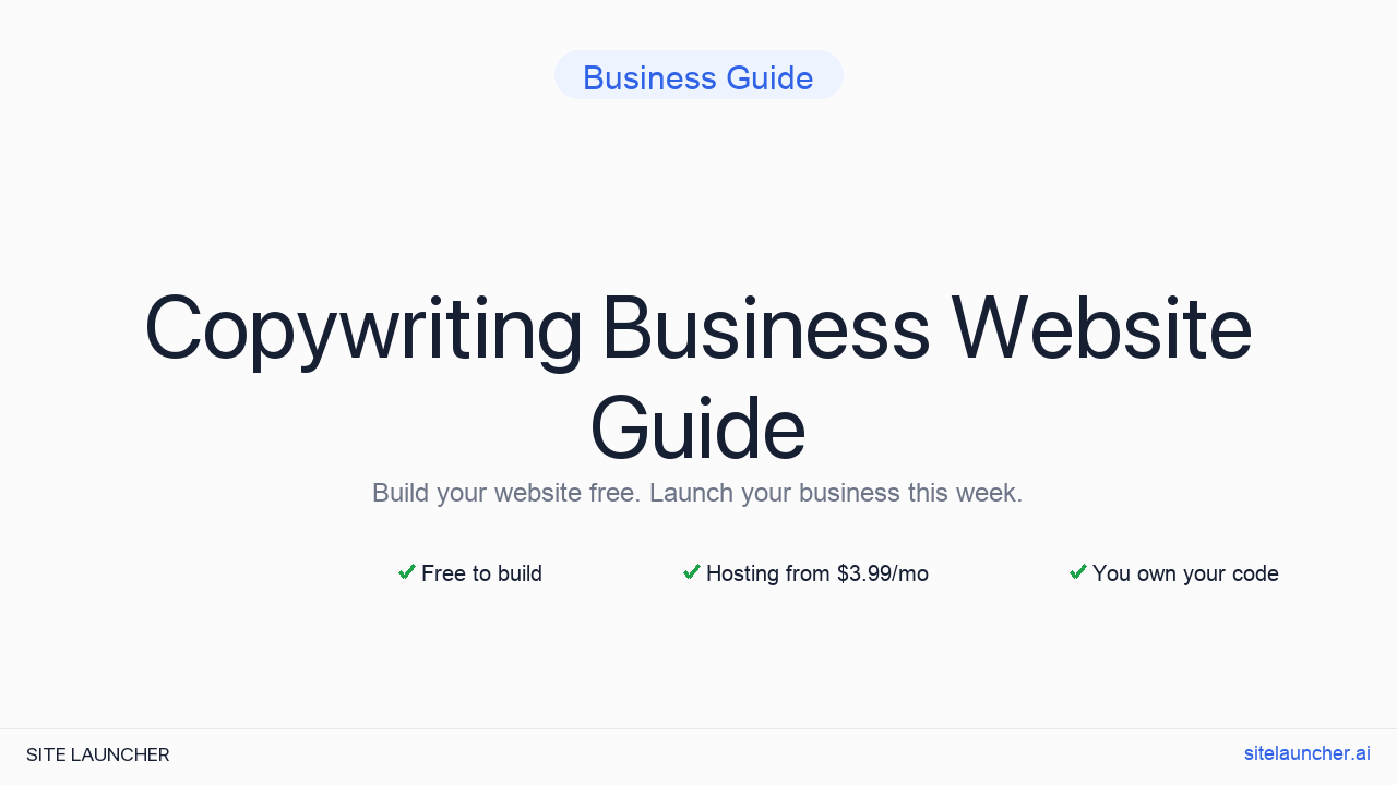 How to Build a Website for Your Copywriting Business (Free, Fast, and Professional)