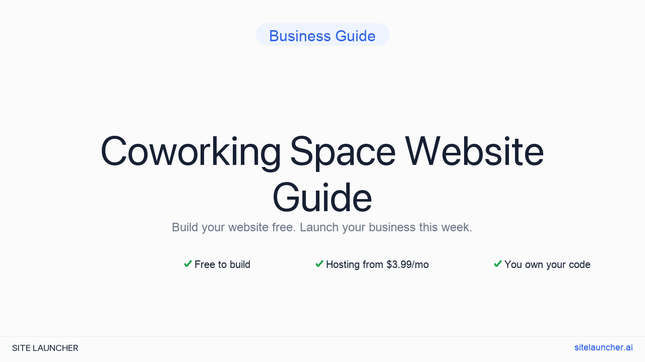 How to Build a Website for Your Coworking Space (Free, Fast, and Professional)