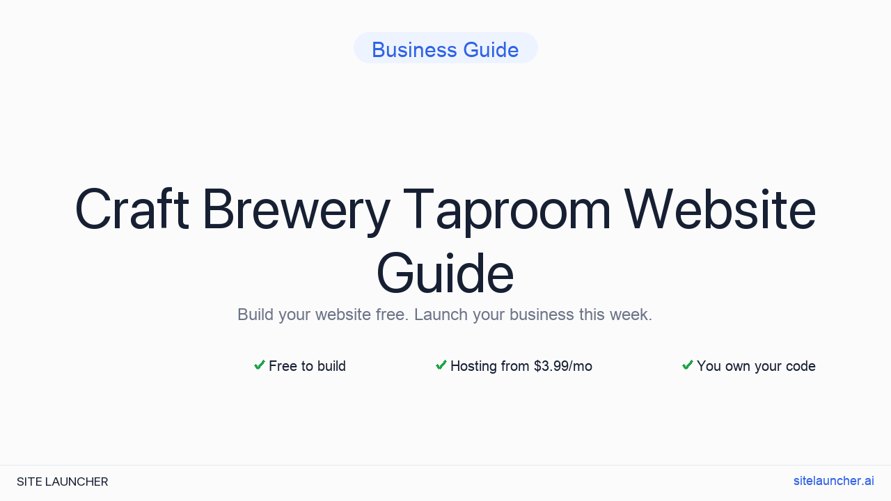 How to Build a Website for Your Craft Brewery Taproom (Free, Fast, and Professional)