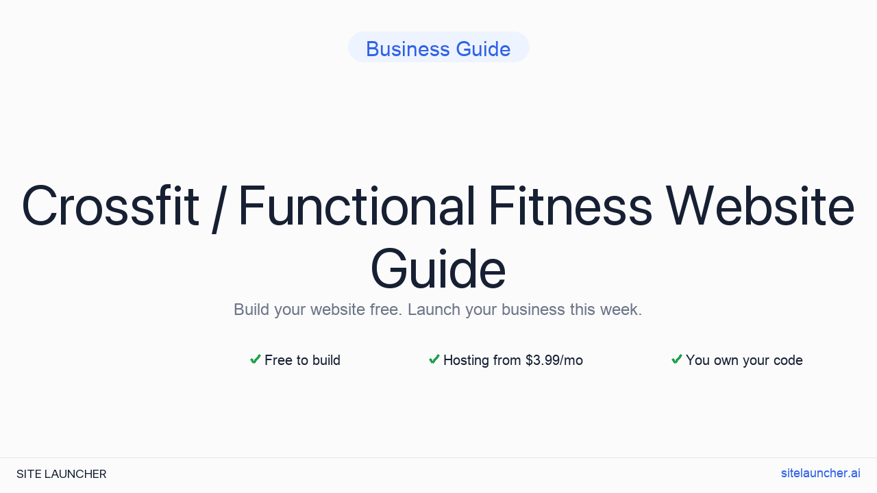 How to Build a Website for Your CrossFit / Functional Fitness (Free, Fast, and Professional)