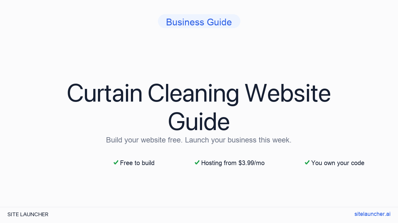 How to Build a Website for Your Curtain Cleaning (Free, Fast, and Professional)